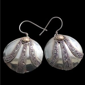 Vintage two tones 925 sterling silver Earrings